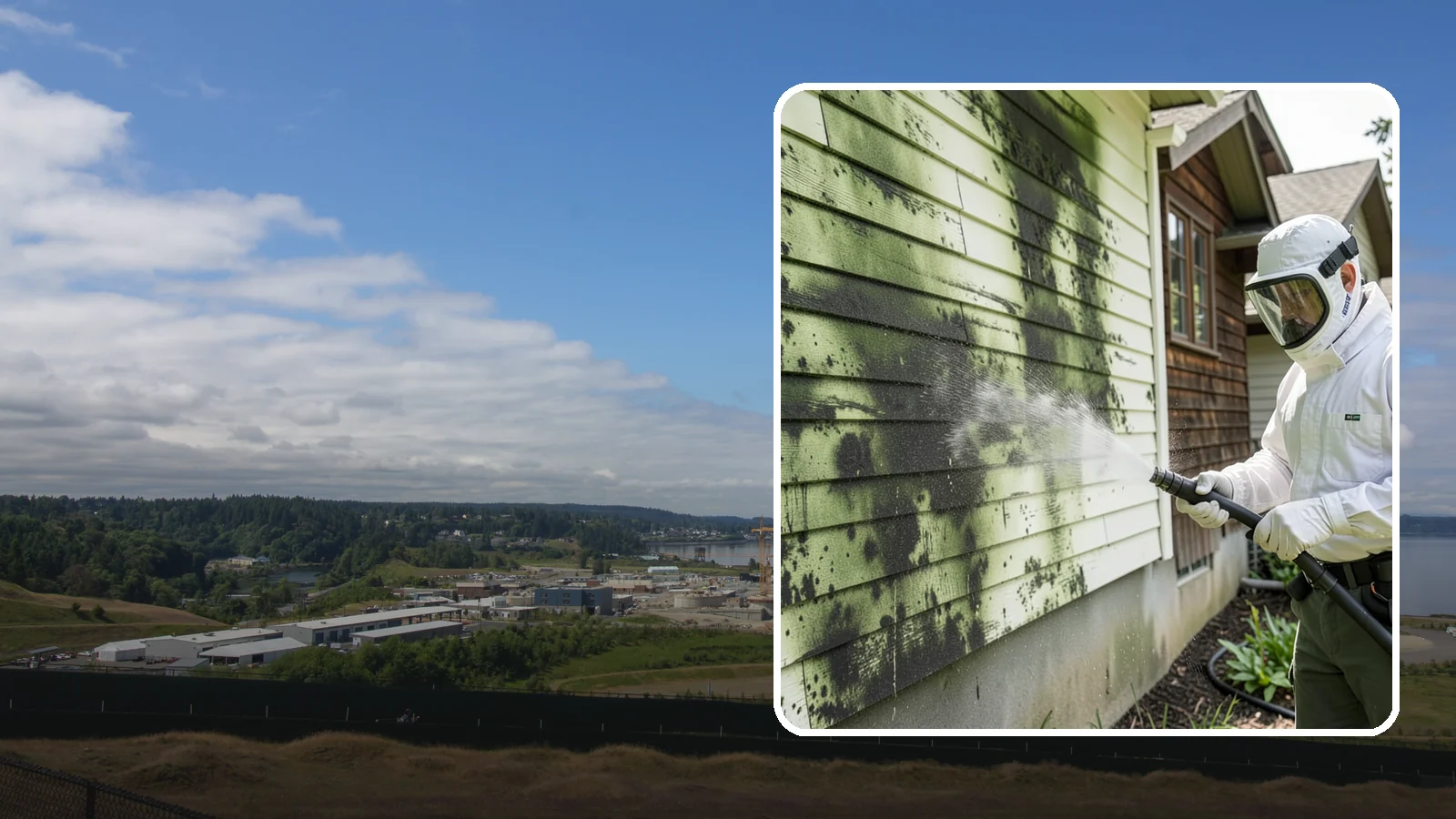Mold Removal in University Place, Pierce County, WA - Targeted soft-wash mold treatment that kills and removes green and black mold from siding, roofs, and hardscapes.