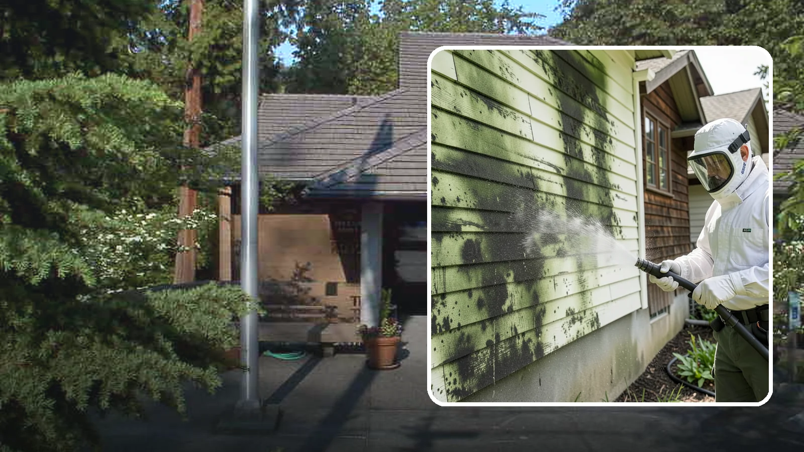 Mold Removal in Yarrow Point, King County, WA - Targeted soft-wash mold treatment that kills and removes green and black mold from siding, roofs, and hardscapes.