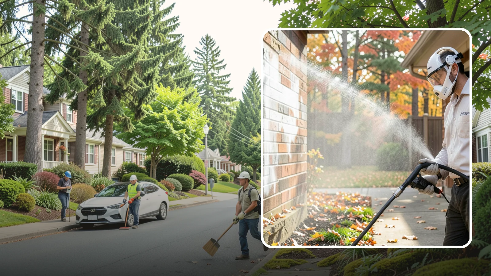 Mortar Haze Removal in Beaux Arts Village, King County, WA - Remove the cloudy mortar haze left on brick and stone after masonry work with targeted cleaning chemistry.