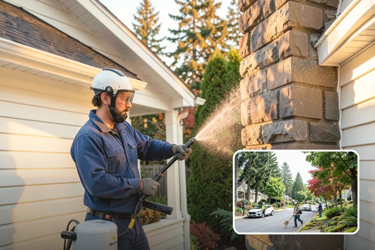 Mortar Haze Removal in Beaux Arts Village, King County, WA - Clears cement-based haze that dulls new masonry