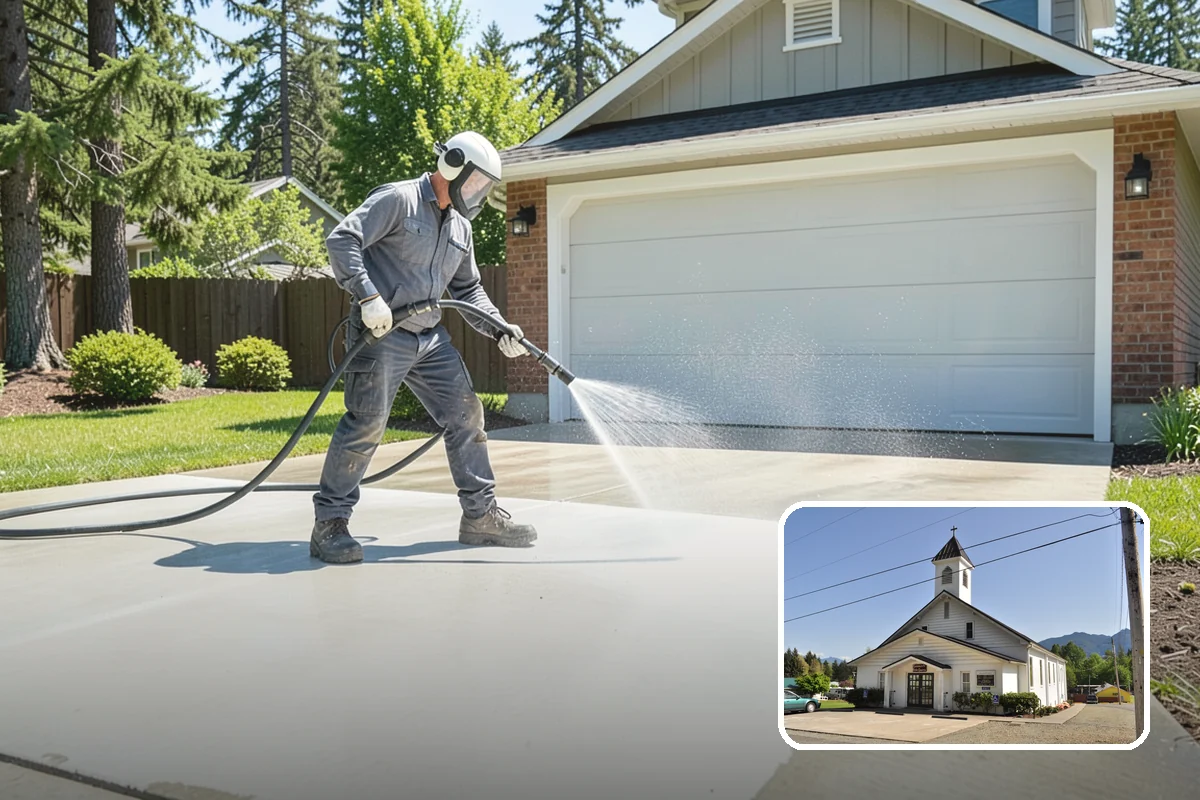 Mortar Haze Removal in Concrete, Skagit County, WA - Clears cement-based haze that dulls new masonry
