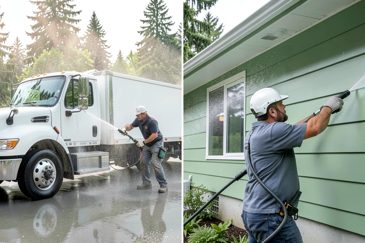 Mortar Haze Removal in Concrete, Skagit County, WA - Dampen the masonry to protect the joints