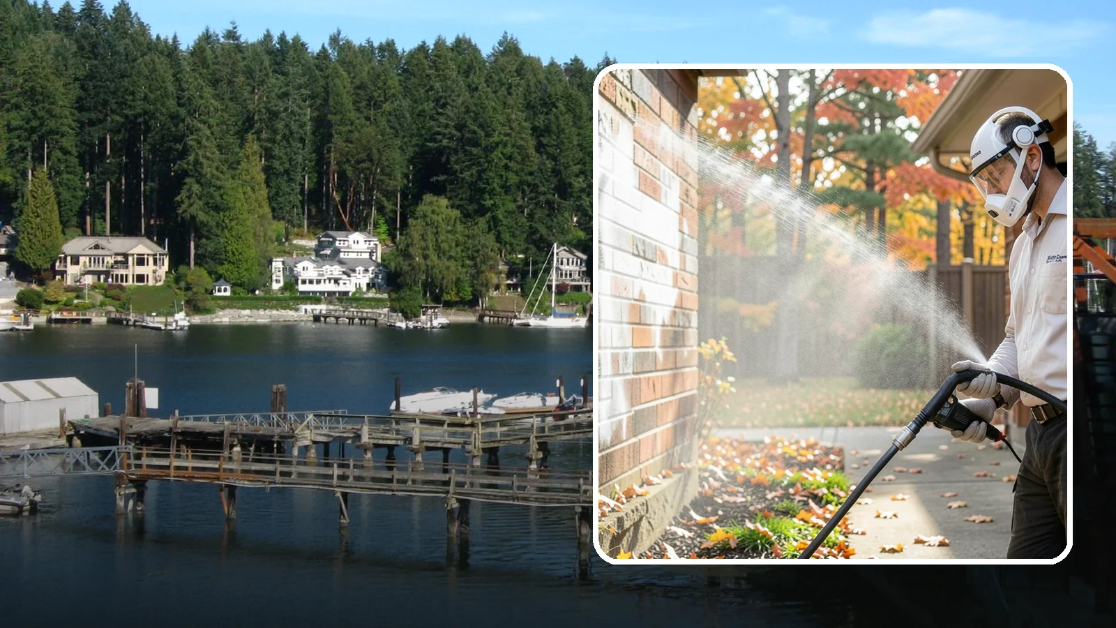 Mortar Haze Removal in Gig Harbor, Pierce County, WA - Remove the cloudy mortar haze left on brick and stone after masonry work with targeted cleaning chemistry.