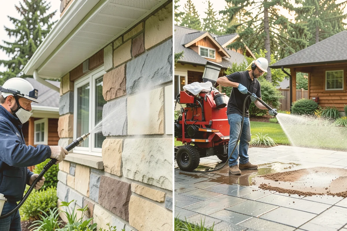 Mortar Haze Removal in Milton, King County, WA - Dampen the masonry to protect the joints