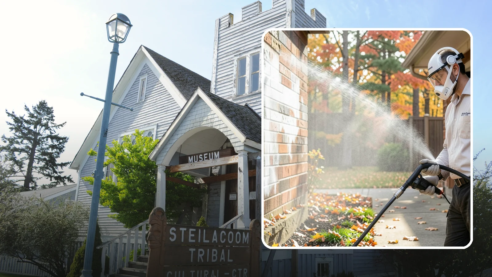 Mortar Haze Removal in Steilacoom, Pierce County, WA - Remove the cloudy mortar haze left on brick and stone after masonry work with targeted cleaning chemistry.