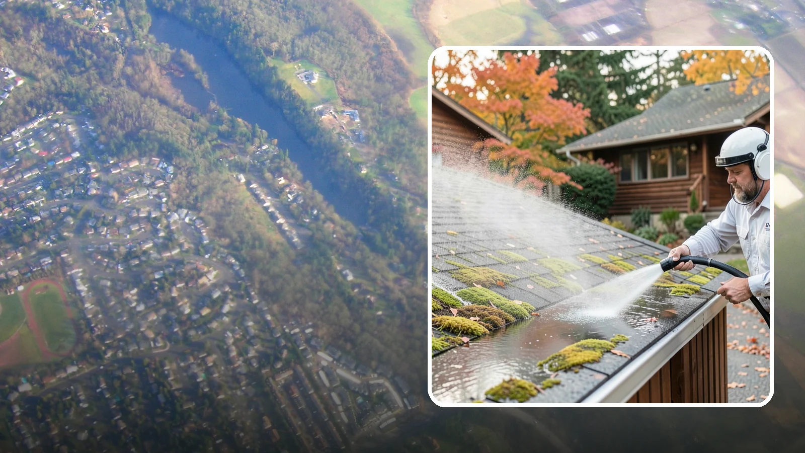 Moss Removal in Algona, King County, WA - Moss treatment and removal that clears thick growth from roofs, walkways, decks, and shaded hardscapes.