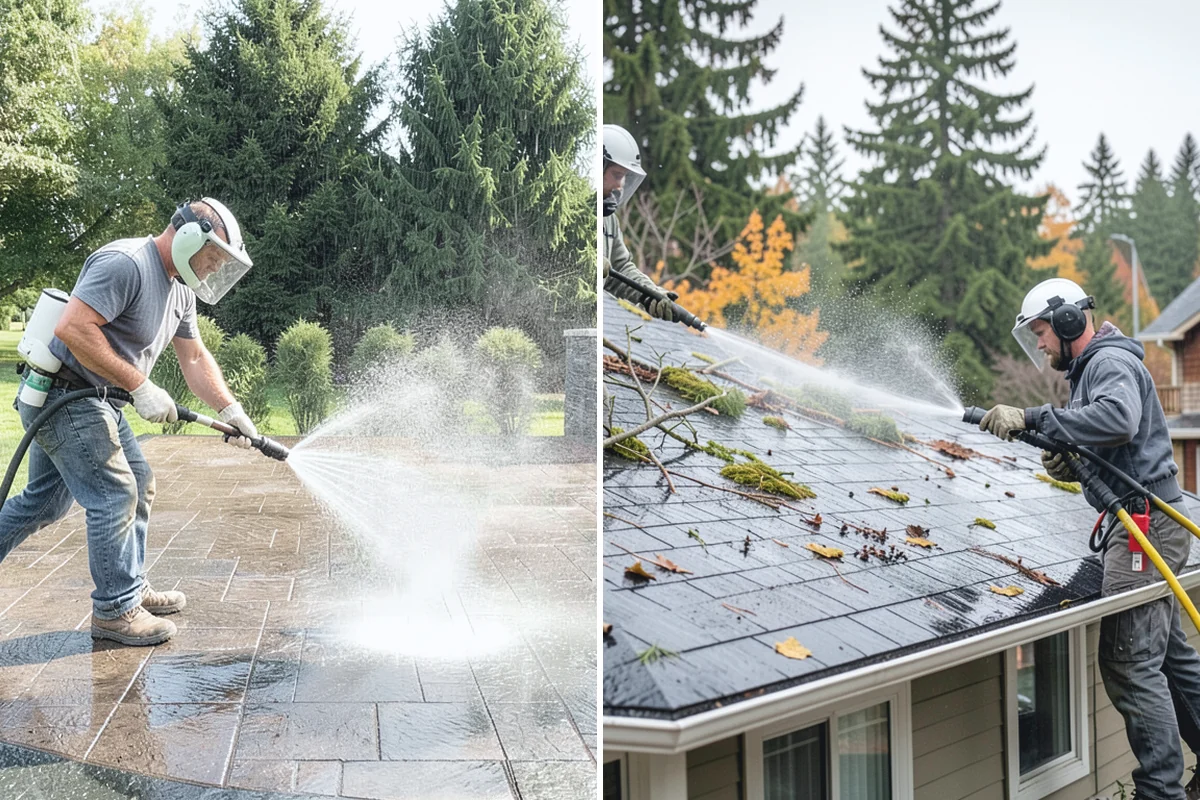 Moss Removal in Auburn, King County, WA - Assess the moss depth and the surfaces involved