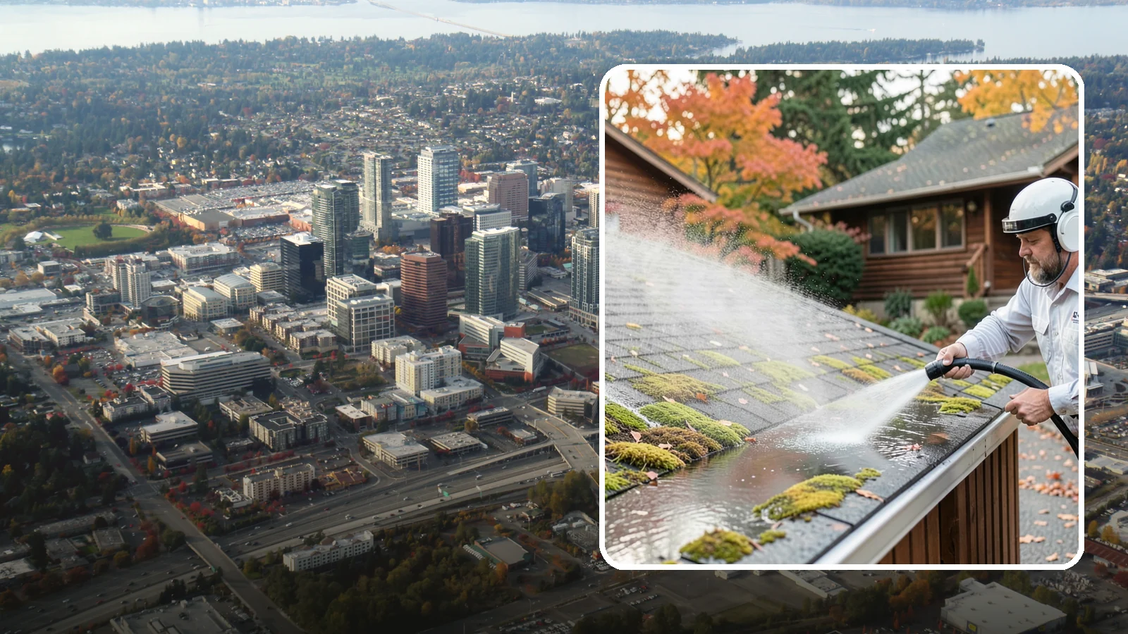 Moss Removal in Bellevue, King County, WA - Moss treatment and removal that clears thick growth from roofs, walkways, decks, and shaded hardscapes.