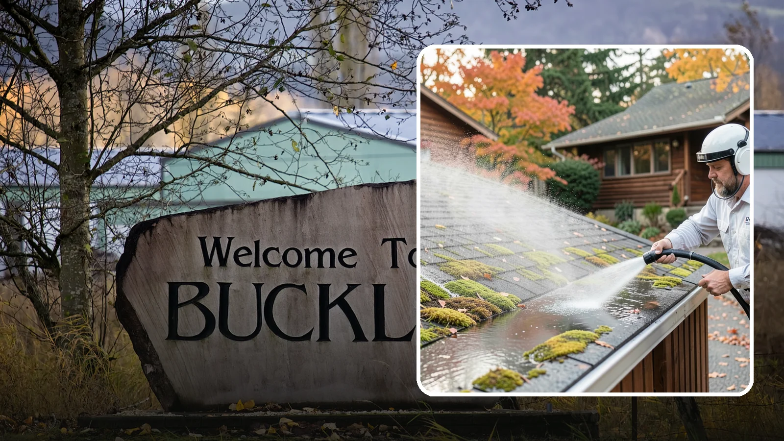 Moss Removal in Buckley, Pierce County, WA - Moss treatment and removal that clears thick growth from roofs, walkways, decks, and shaded hardscapes.