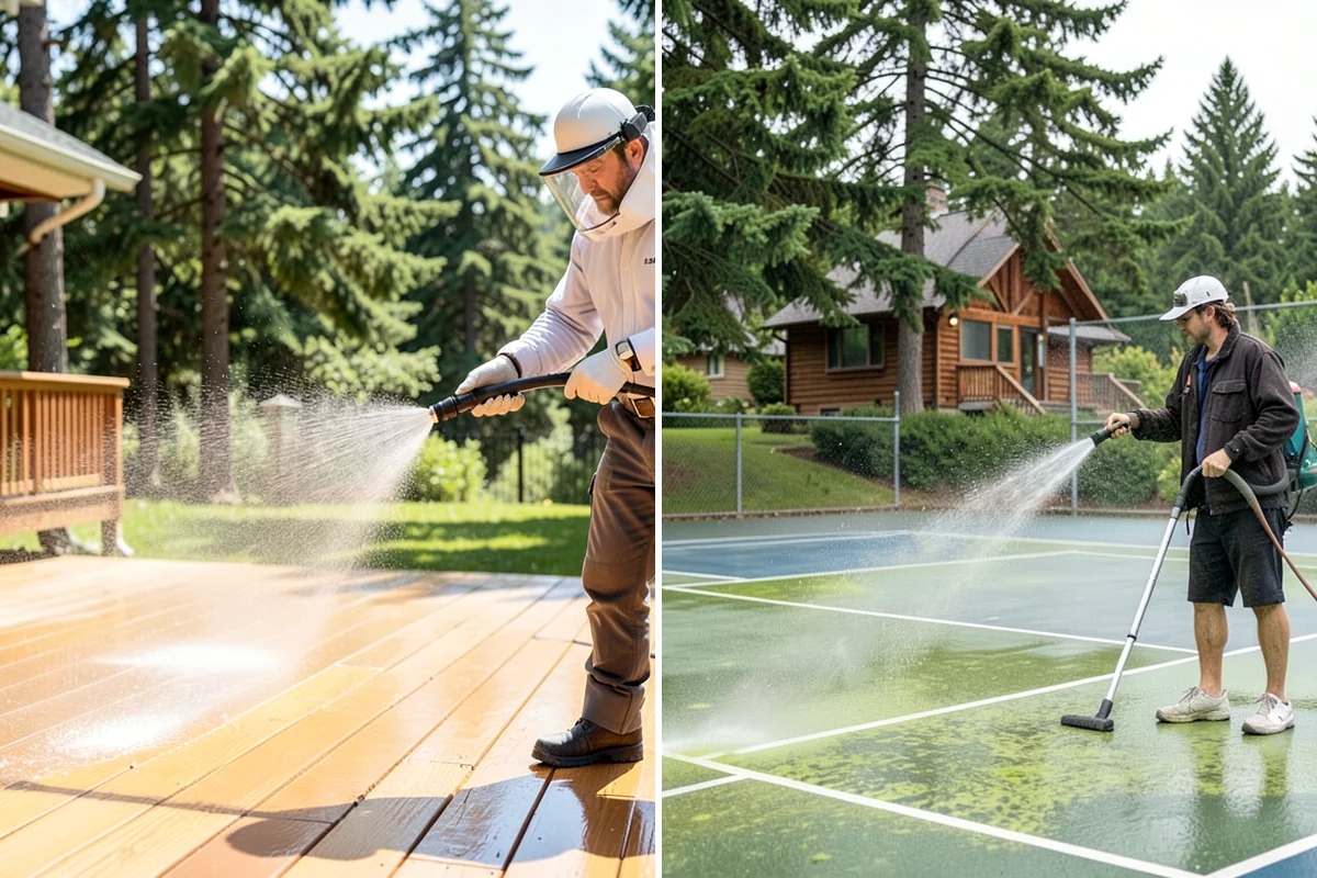 Moss Removal in Clyde Hill, King County, WA - Assess the moss depth and the surfaces involved