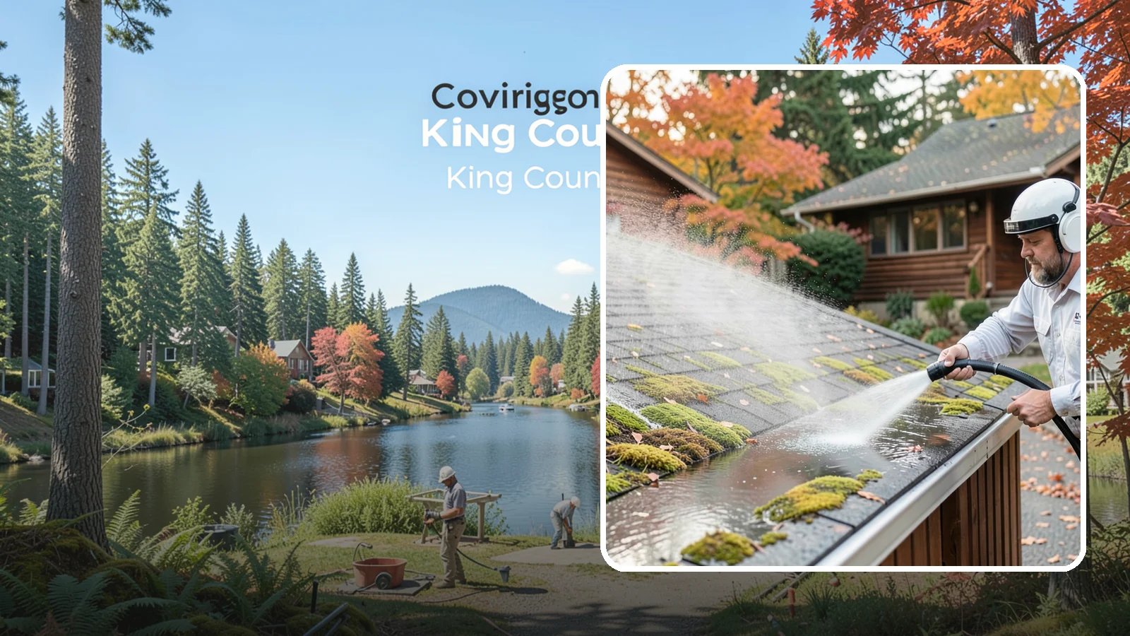 Moss Removal in Covington, King County, WA - Moss treatment and removal that clears thick growth from roofs, walkways, decks, and shaded hardscapes.