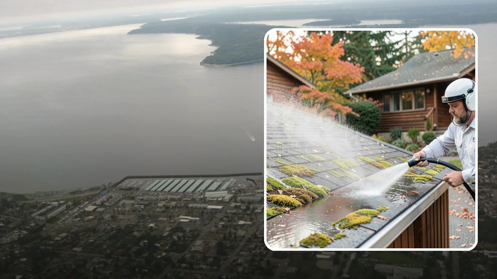 Moss Removal in Des Moines, King County, WA - Moss treatment and removal that clears thick growth from roofs, walkways, decks, and shaded hardscapes.
