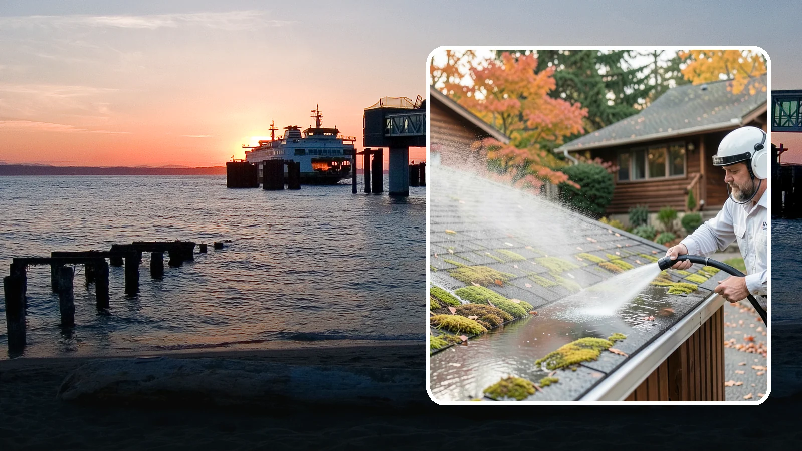 Moss Removal in Edmonds, Snohomish County, WA - Moss treatment and removal that clears thick growth from roofs, walkways, decks, and shaded hardscapes.