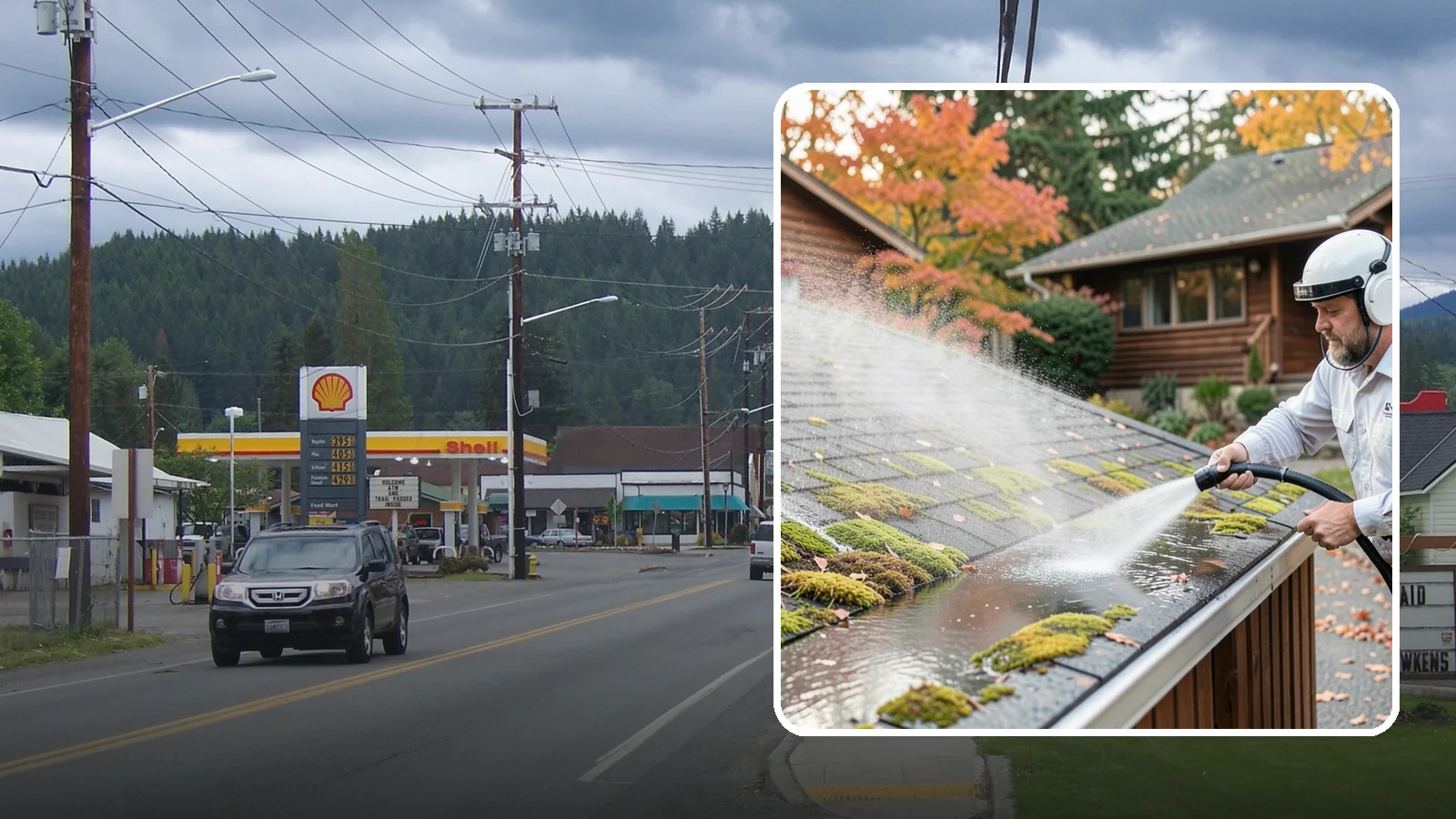 Moss Removal in Granite Falls, Snohomish County, WA - Moss treatment and removal that clears thick growth from roofs, walkways, decks, and shaded hardscapes.