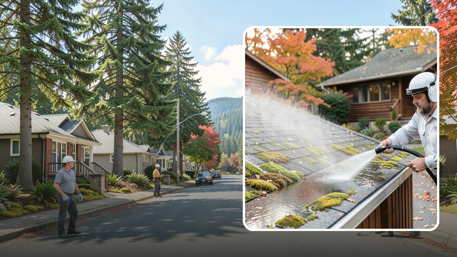 Moss Removal in Hunts Point, King County, WA - Moss treatment and removal that clears thick growth from roofs, walkways, decks, and shaded hardscapes.
