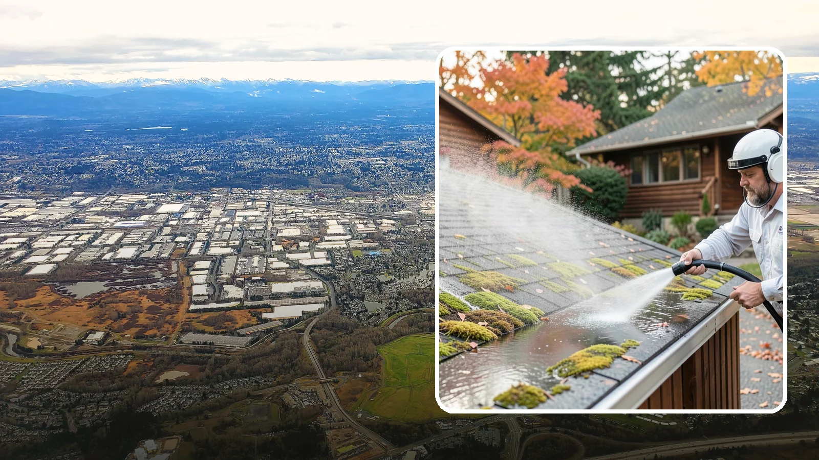 Moss Removal in Kent, King County, WA - Moss treatment and removal that clears thick growth from roofs, walkways, decks, and shaded hardscapes.