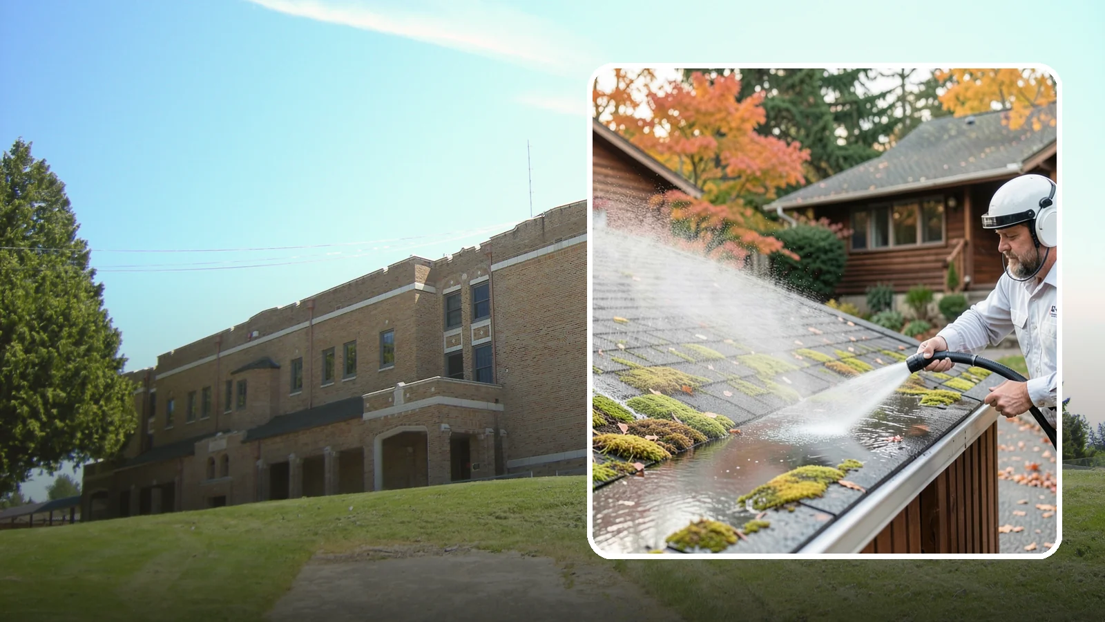 Moss Removal in Maple Valley, King County, WA - Moss treatment and removal that clears thick growth from roofs, walkways, decks, and shaded hardscapes.