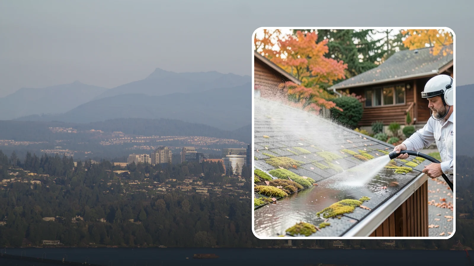 Moss Removal in Medina, King County, WA - Moss treatment and removal that clears thick growth from roofs, walkways, decks, and shaded hardscapes.