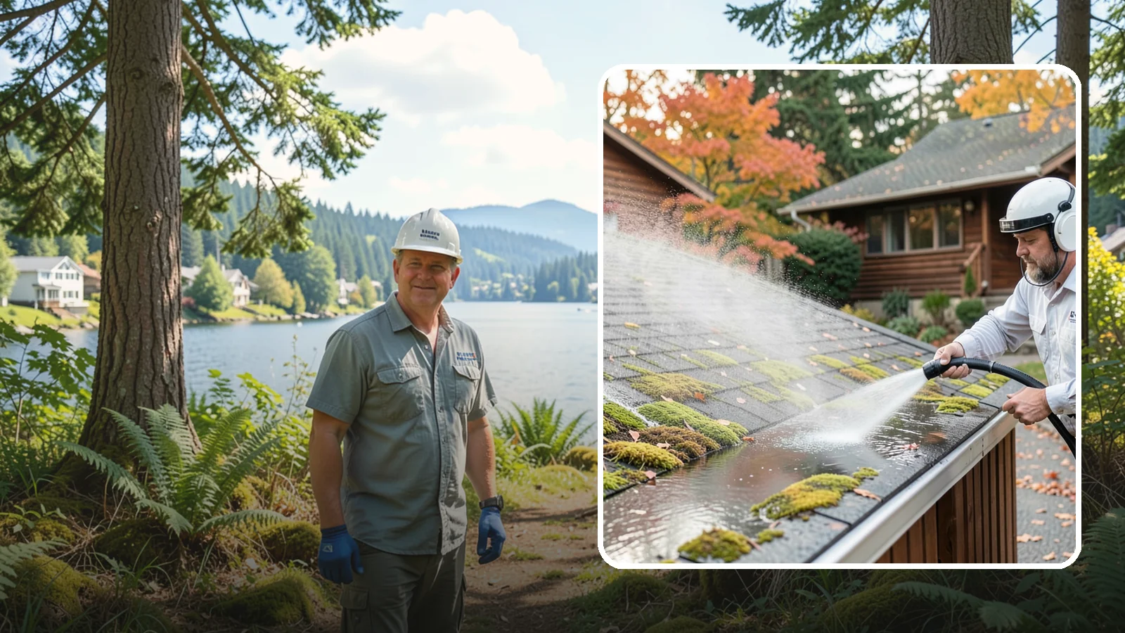 Moss Removal in Milton, King County, WA - Moss treatment and removal that clears thick growth from roofs, walkways, decks, and shaded hardscapes.