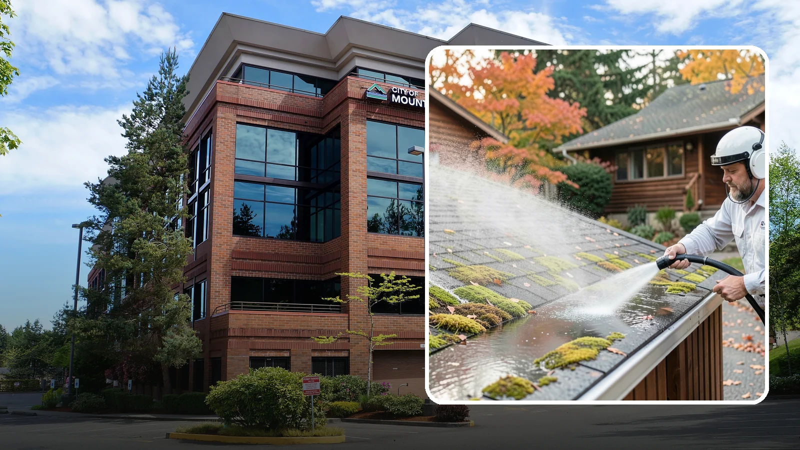 Moss Removal in Mountlake Terrace, Snohomish County, WA - Moss treatment and removal that clears thick growth from roofs, walkways, decks, and shaded hardscapes.
