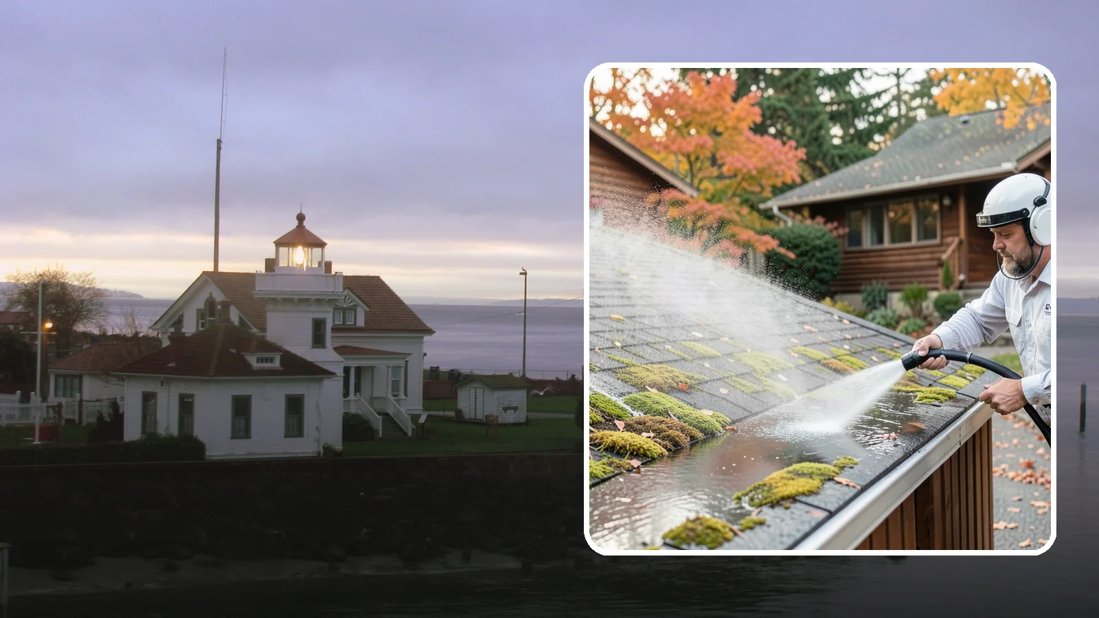 Moss Removal in Mukilteo, Snohomish County, WA - Moss treatment and removal that clears thick growth from roofs, walkways, decks, and shaded hardscapes.