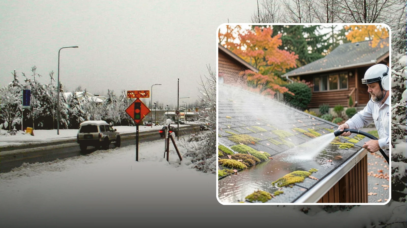 Moss Removal in Newcastle, King County, WA - Moss treatment and removal that clears thick growth from roofs, walkways, decks, and shaded hardscapes.