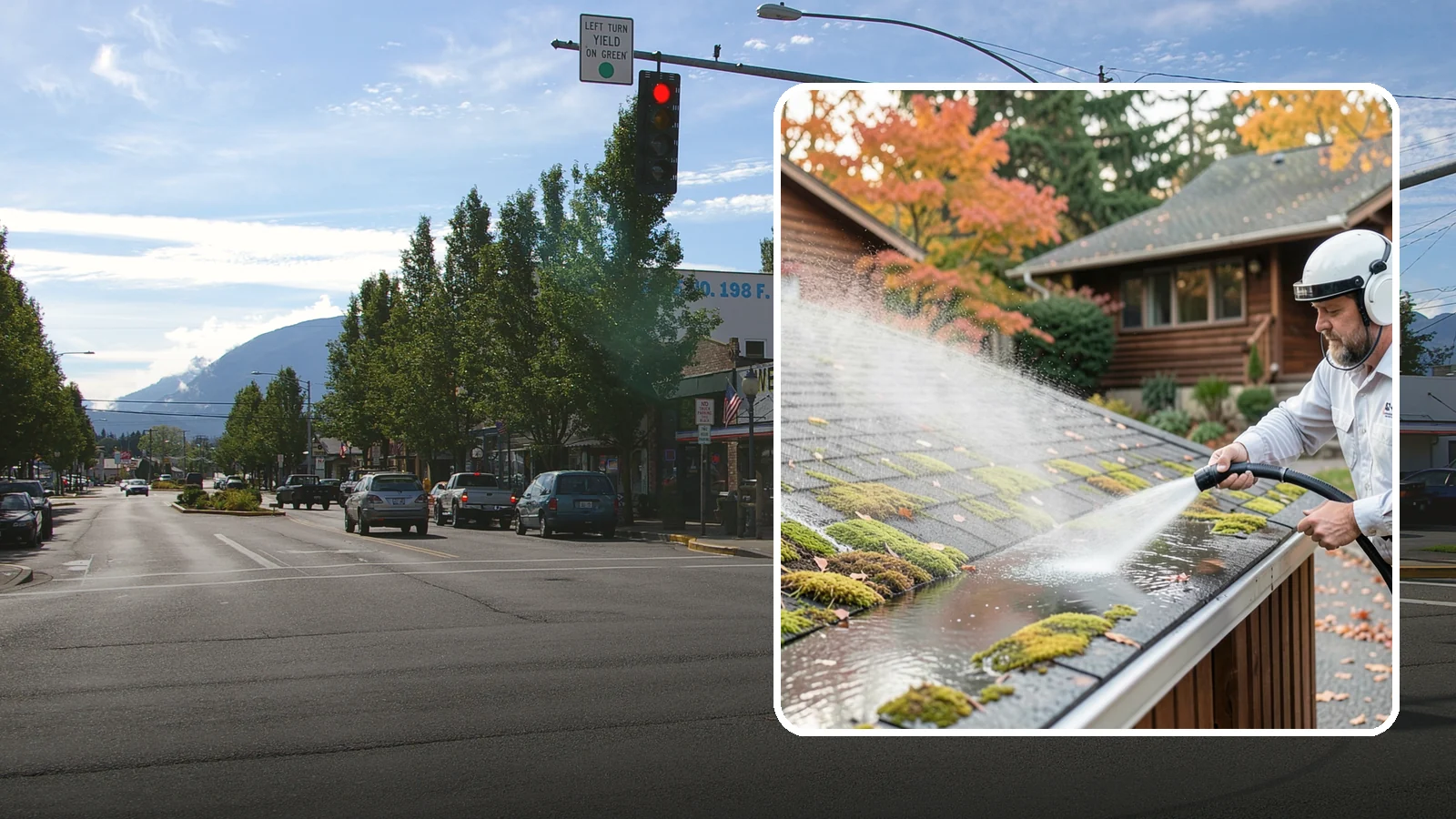 Moss Removal in North Bend, King County, WA - Moss treatment and removal that clears thick growth from roofs, walkways, decks, and shaded hardscapes.