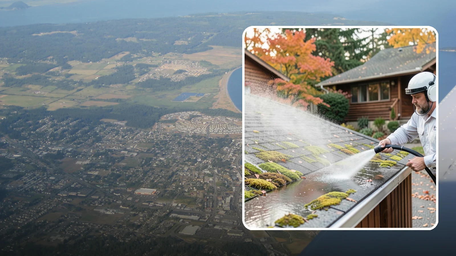 Moss Removal in Oak Harbor, Island County, WA - Moss treatment and removal that clears thick growth from roofs, walkways, decks, and shaded hardscapes.