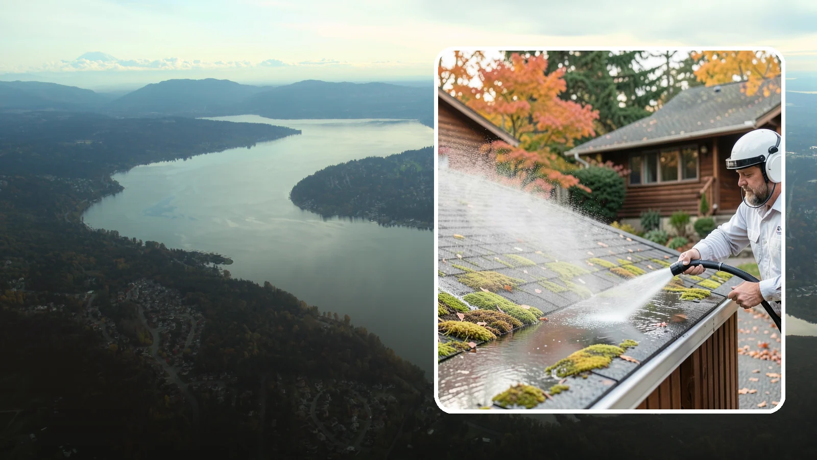 Moss Removal in Sammamish, King County, WA - Moss treatment and removal that clears thick growth from roofs, walkways, decks, and shaded hardscapes.