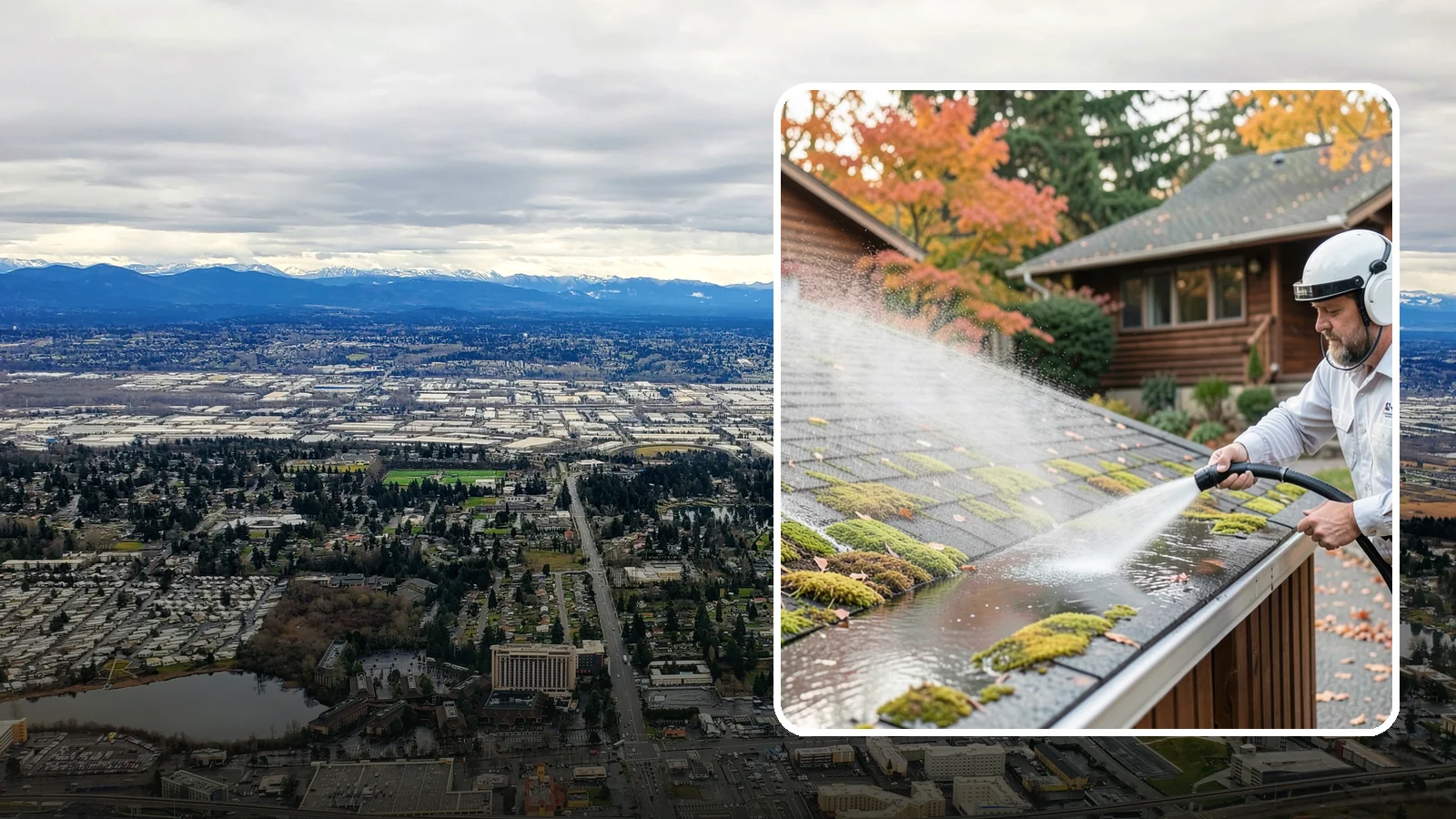 Moss Removal in SeaTac, King County, WA - Moss treatment and removal that clears thick growth from roofs, walkways, decks, and shaded hardscapes.