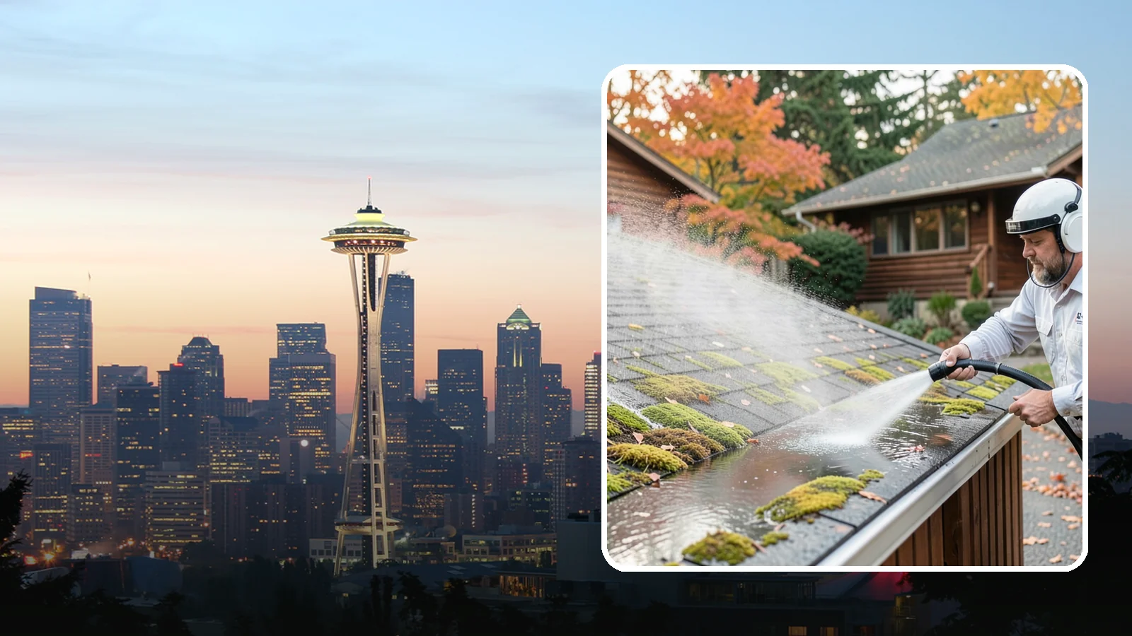 Moss Removal in Seattle, King County, WA - Moss treatment and removal that clears thick growth from roofs, walkways, decks, and shaded hardscapes.