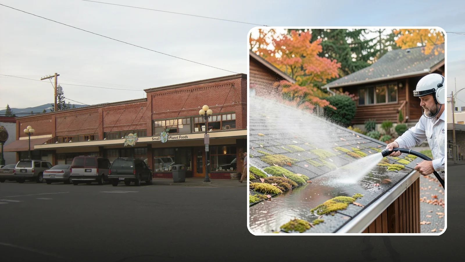Moss Removal in Sedro-Woolley, Skagit County, WA - Moss treatment and removal that clears thick growth from roofs, walkways, decks, and shaded hardscapes.