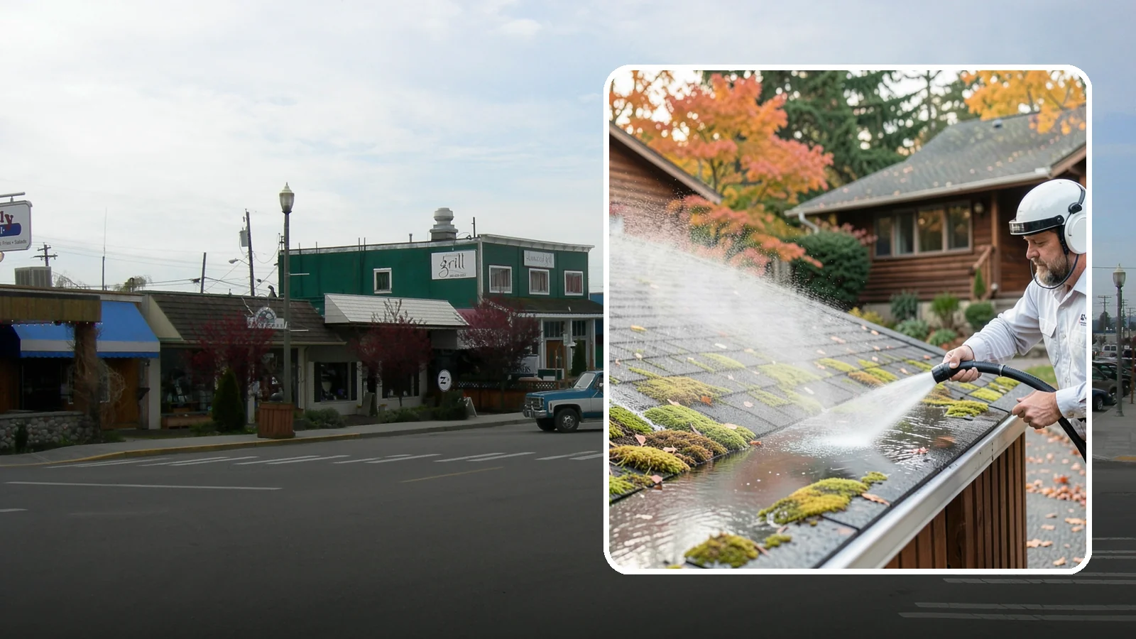 Moss Removal in Stanwood, Snohomish County, WA - Moss treatment and removal that clears thick growth from roofs, walkways, decks, and shaded hardscapes.