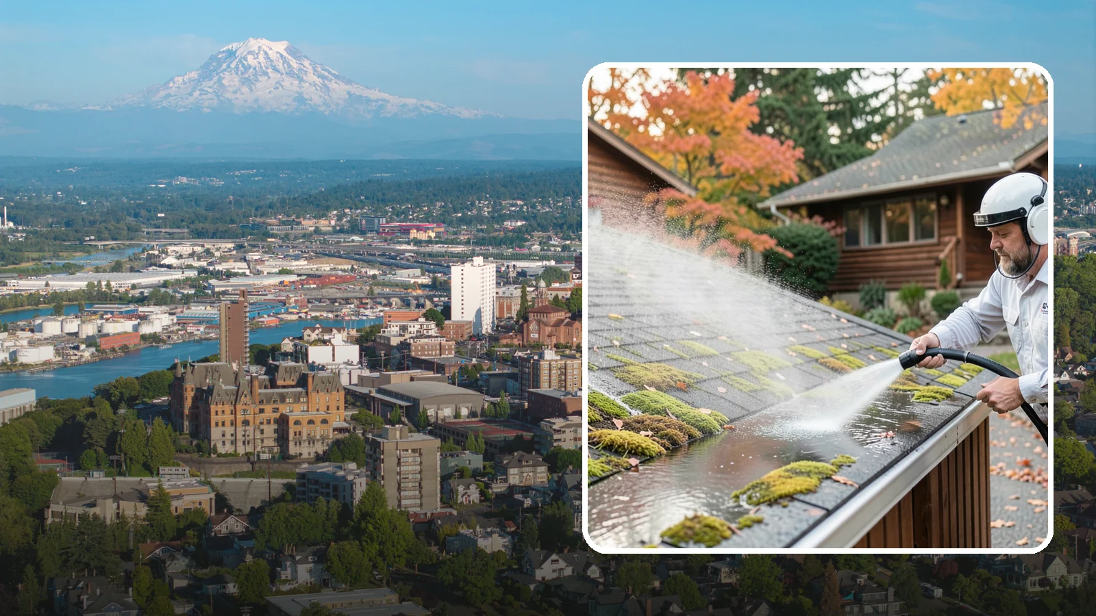 Moss Removal in Tacoma, Pierce County, WA - Moss treatment and removal that clears thick growth from roofs, walkways, decks, and shaded hardscapes.