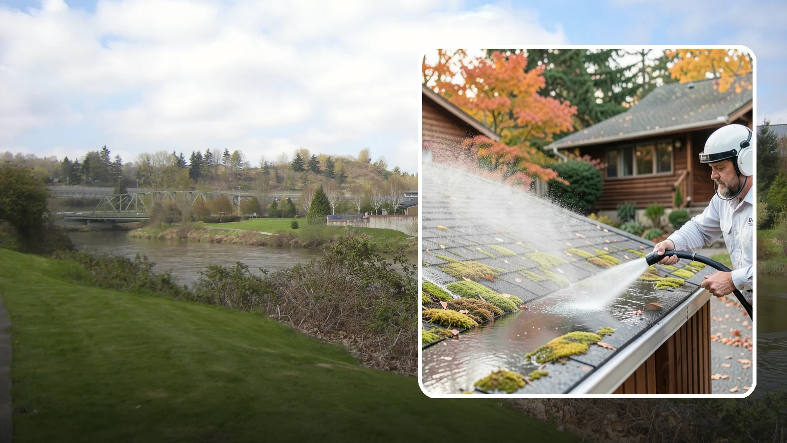 Moss Removal in Tukwila, King County, WA - Moss treatment and removal that clears thick growth from roofs, walkways, decks, and shaded hardscapes.