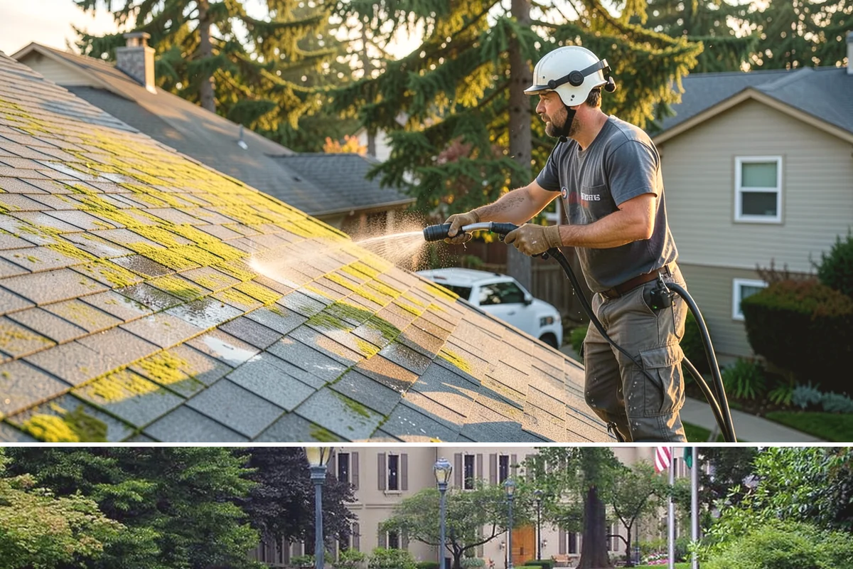 Moss Removal in Woodinville, King County, WA - Remove moss in late summer or early fall so treatment can work before winter rains fuel a new flush of growth.