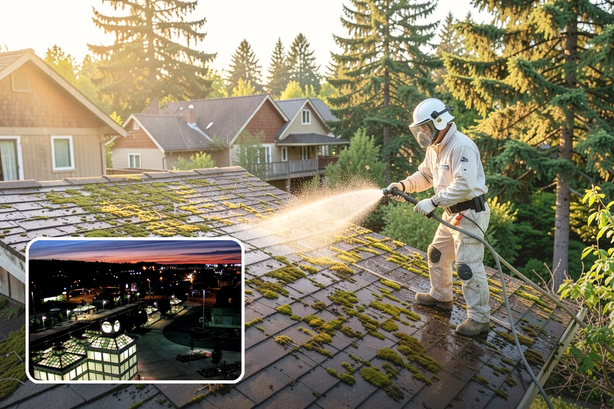Moss Treatment in Auburn, King County, WA - Kills moss at the root instead of just scraping the surface