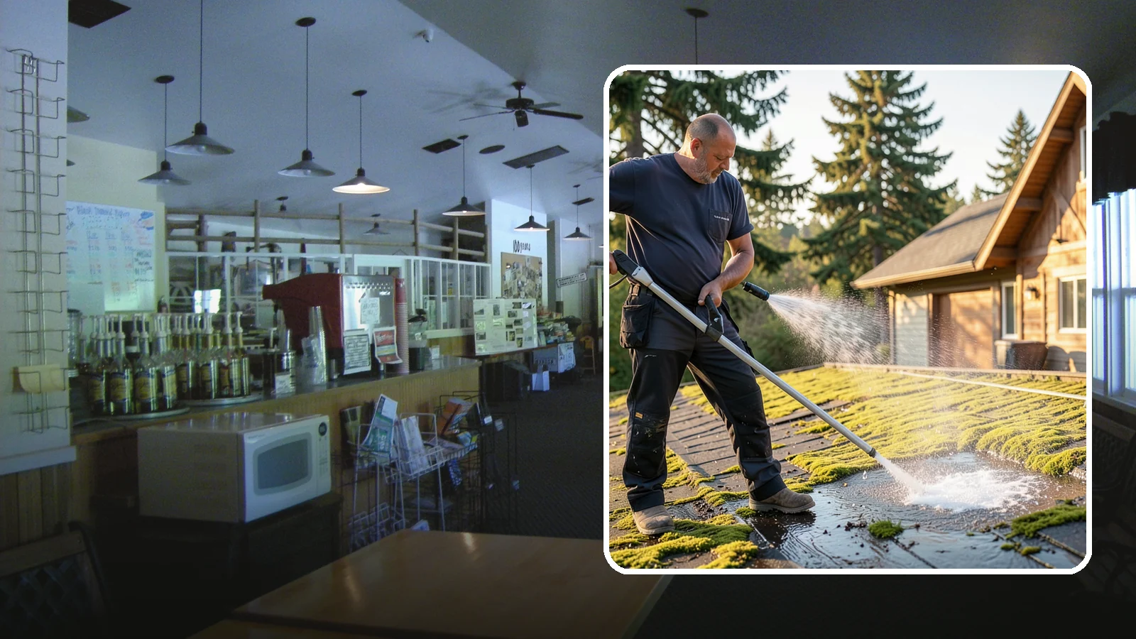 Moss Treatment in Black Diamond, King County, WA - Moss treatment applies a targeted solution that kills and helps clear the thick moss that thrives on Washington roofs, walkways...