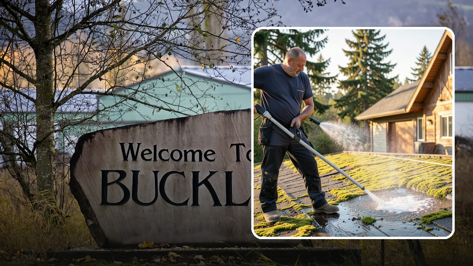 Moss Treatment in Buckley, Pierce County, WA - Moss treatment applies a targeted solution that kills and helps clear the thick moss that thrives on Washington roofs, walkways...