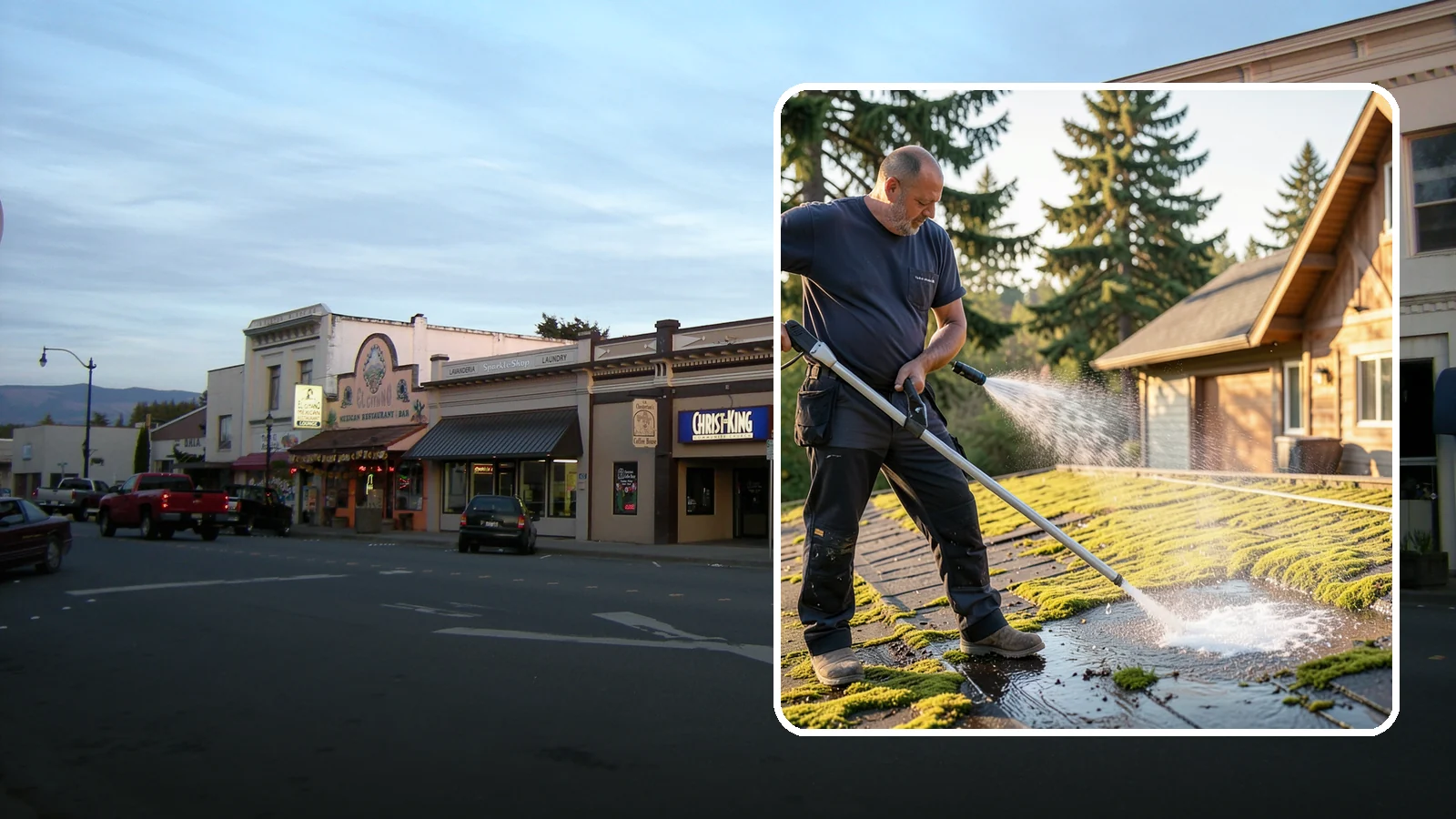 Moss Treatment in Burlington, Skagit County, WA - Moss treatment applies a targeted solution that kills and helps clear the thick moss that thrives on Washington roofs, walkways...
