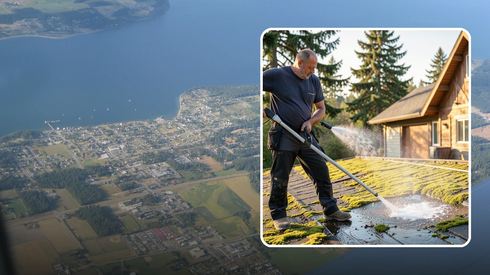 Moss Treatment in Coupeville, Island County, WA - Moss treatment applies a targeted solution that kills and helps clear the thick moss that thrives on Washington roofs, walkways...
