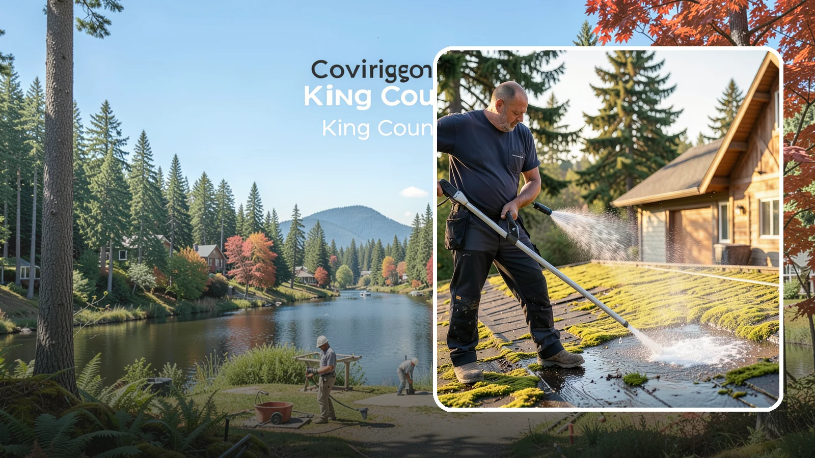 Moss Treatment in Covington, King County, WA - Moss treatment applies a targeted solution that kills and helps clear the thick moss that thrives on Washington roofs, walkways...