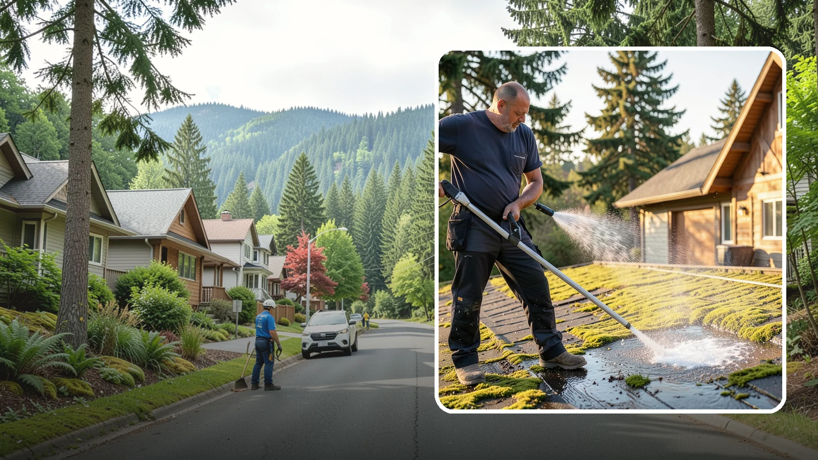 Moss Treatment in Darrington, Snohomish County, WA - Moss treatment applies a targeted solution that kills and helps clear the thick moss that thrives on Washington roofs, walkways...