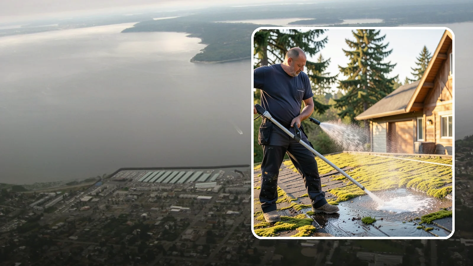 Moss Treatment in Des Moines, King County, WA - Moss treatment applies a targeted solution that kills and helps clear the thick moss that thrives on Washington roofs, walkways...