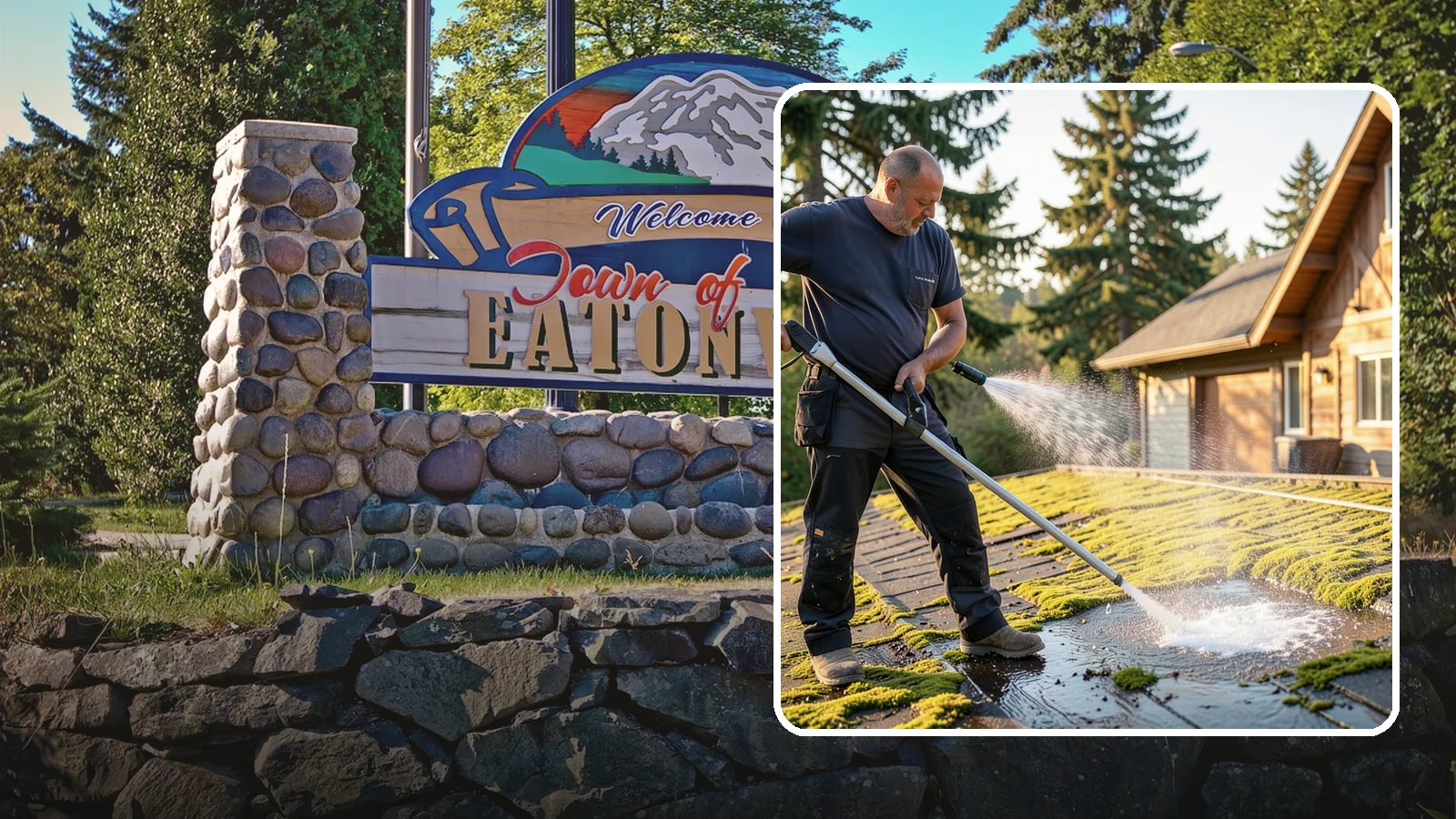 Moss Treatment in Eatonville, Pierce County, WA - Moss treatment applies a targeted solution that kills and helps clear the thick moss that thrives on Washington roofs, walkways...