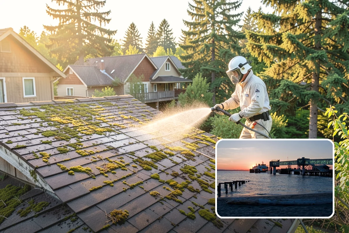 Moss Treatment in Edmonds, Snohomish County, WA - Kills moss at the root instead of just scraping the surface
