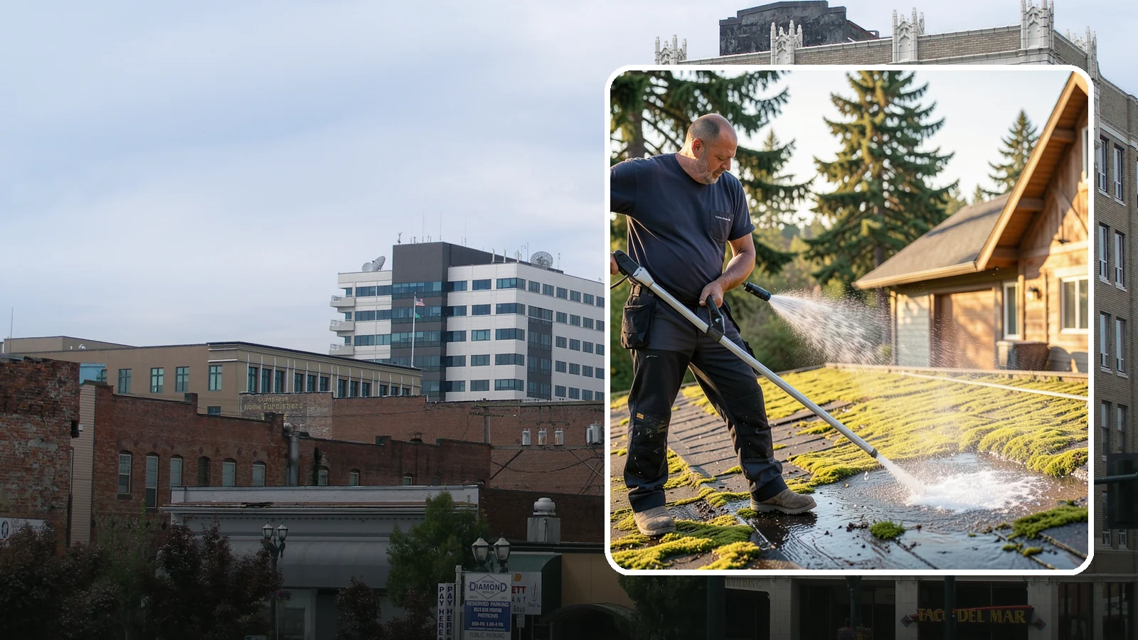 Moss Treatment in Everett, Snohomish County, WA - Moss treatment applies a targeted solution that kills and helps clear the thick moss that thrives on Washington roofs, walkways...