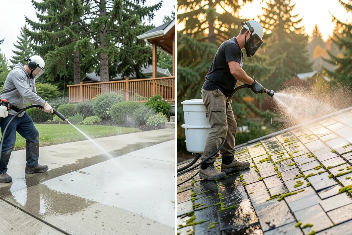 Moss Treatment in Federal Way, King County, WA - Identify moss-heavy zones on roofs, hardscapes, and shaded walls