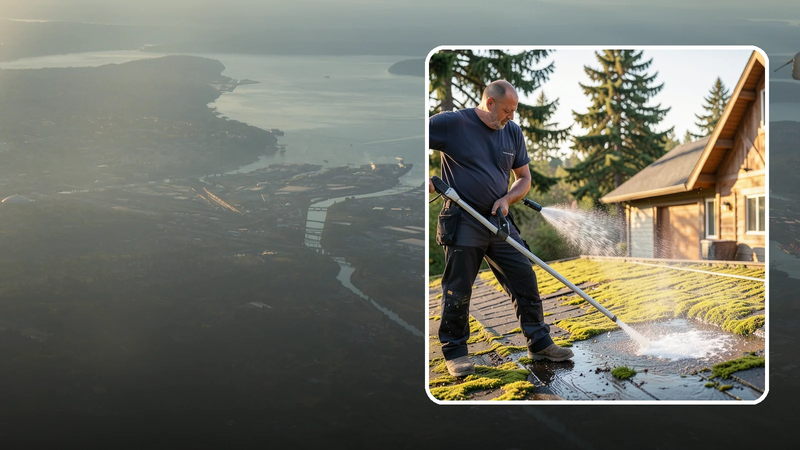 Moss Treatment in Fife, Pierce County, WA - Moss treatment applies a targeted solution that kills and helps clear the thick moss that thrives on Washington roofs, walkways...