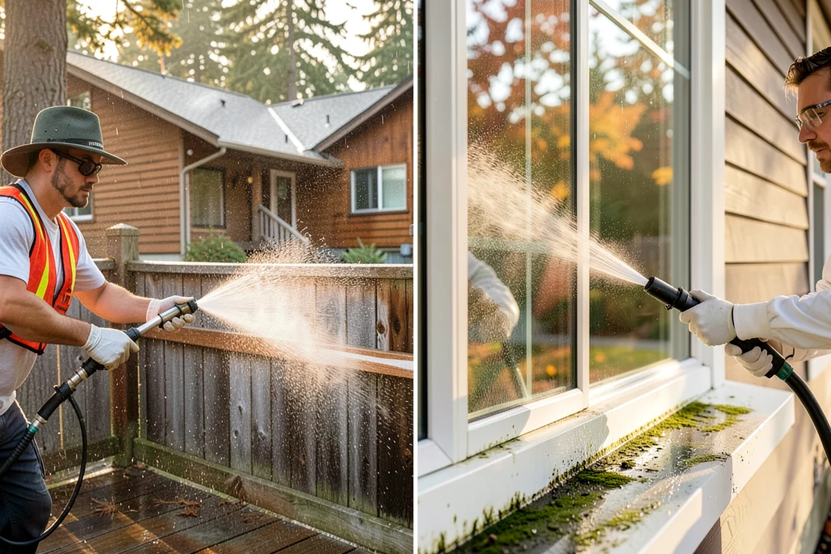 Moss Treatment in Gig Harbor, Pierce County, WA - Identify moss-heavy zones on roofs, hardscapes, and shaded walls